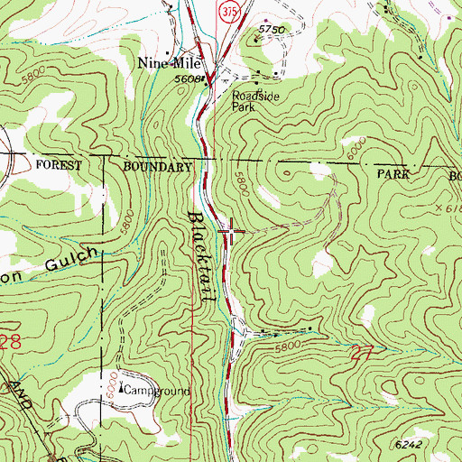 Topographic Map of Blacktail Deer Picnic Area, MT