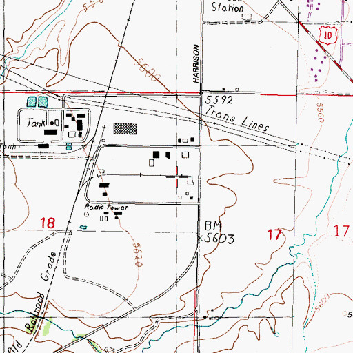 Topographic Map of BLM Butte District Office, MT