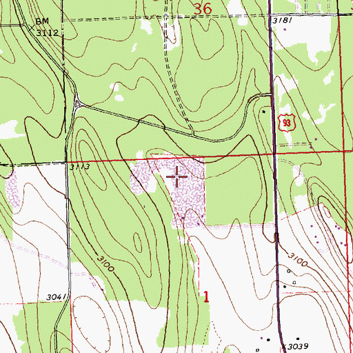 Topographic Map of Flathead County Landfill, MT
