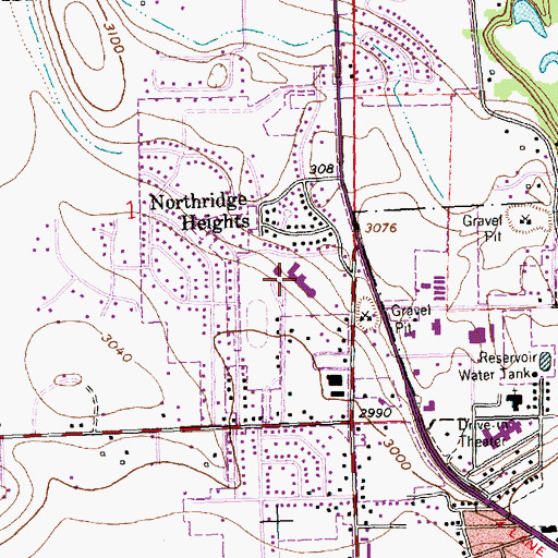 Topographic Map of Kalispell Middle School, MT