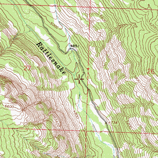 Topographic Map of Rattlesnake National Recreation Area, MT