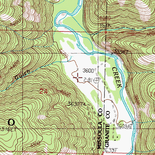Topographic Map of Valley of the Moon Sportmans Access, MT