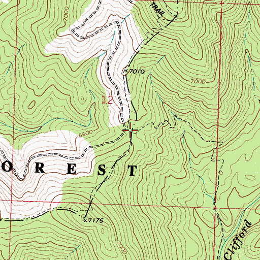 Topographic Map of Lick Creek Saddle, MT