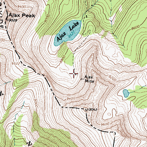 Topographic Map of Ajax Mill, MT