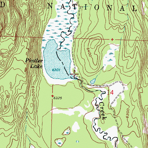 Topographic Map of Pintler Campground, MT