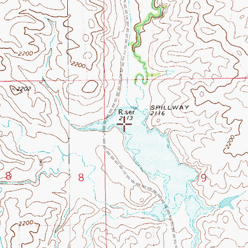 Topographic Map of Leo Delaney Dam, MT
