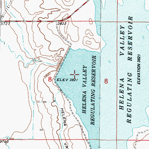 Topographic Map of Helena Valley Regulating Reservoir, MT