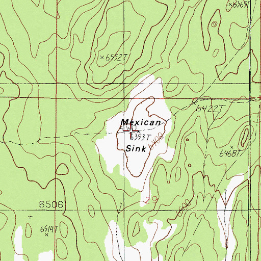 Topographic Map of Mexican Sink, AZ