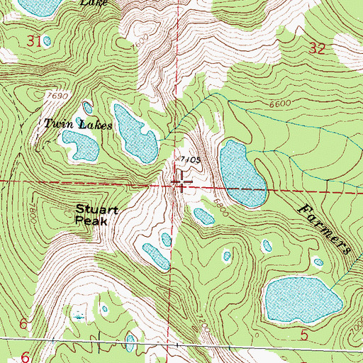 Topographic Map of Lower Lake Dam Number 2, MT