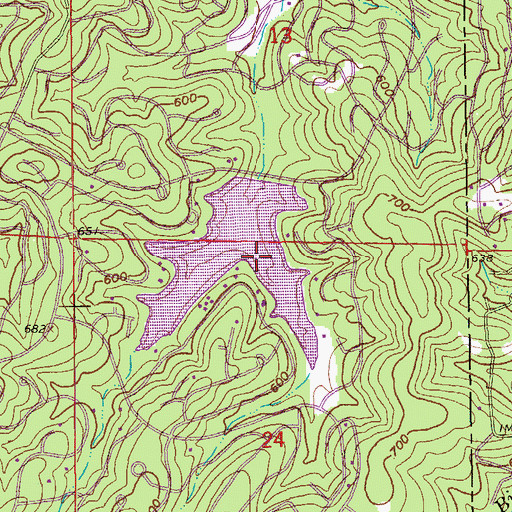 Topographic Map of Lake Chanute Dam, AR