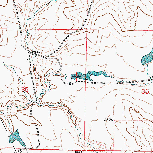 Topographic Map of Horse Trough Dam, MT