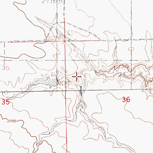 Topographic Map of Miss Doll Dial Dam, MT