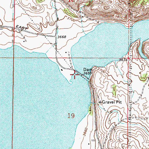 Topographic Map of Lake Helena Dam, MT