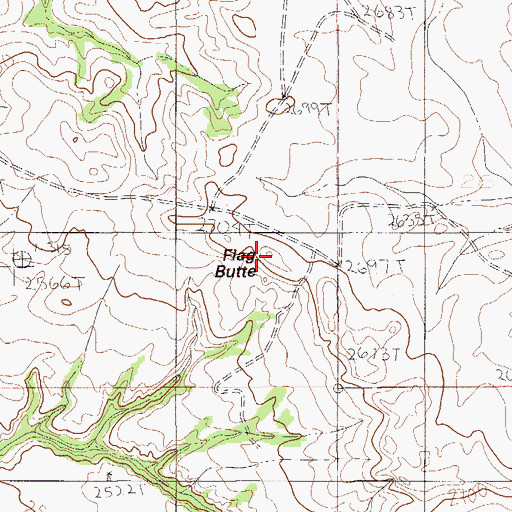 Topographic Map of Flag Butte, MT