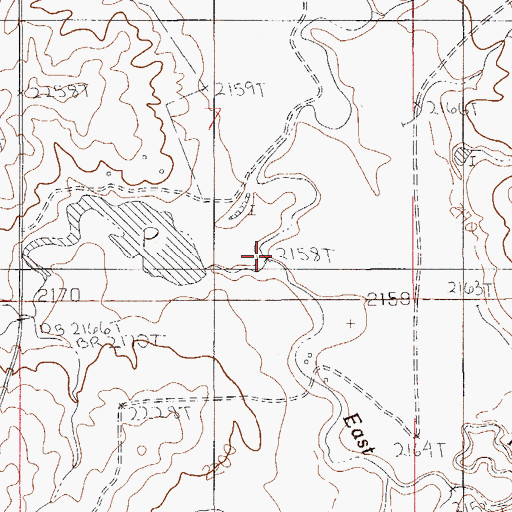 Topographic Map of Elm Coulee, MT