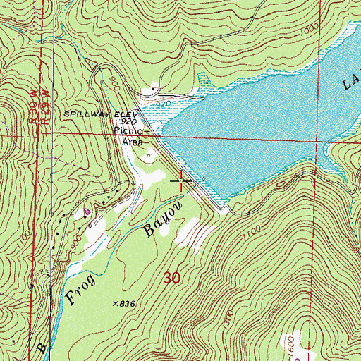 Topographic Map of Lake Sheppard Spring Dam, AR