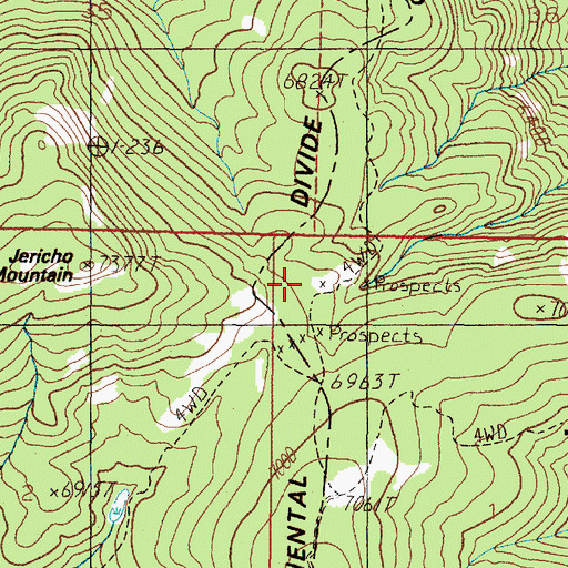 Topographic Map of Beattrice Mine, MT