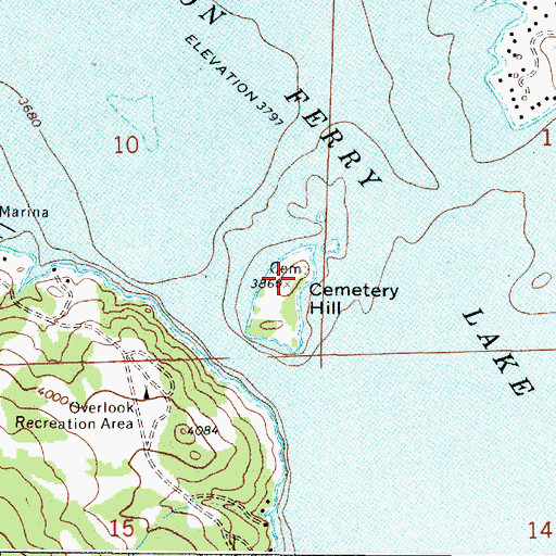 Topographic Map of Cemetery Hill, MT