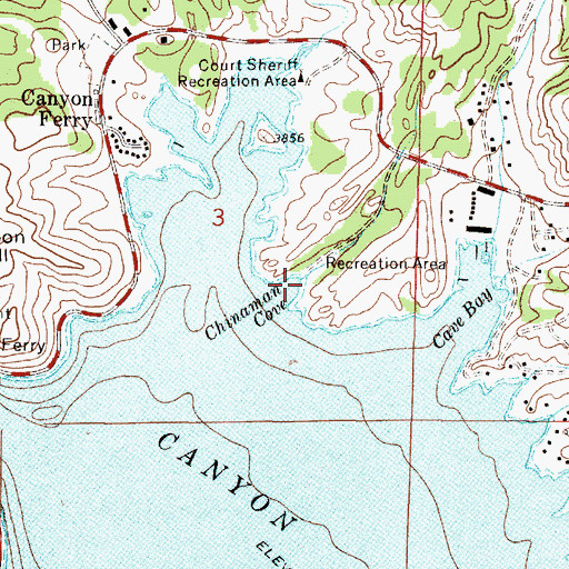 Topographic Map of Chinaman Cove, MT
