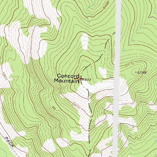 Topographic Map of Concord Mountain, MT
