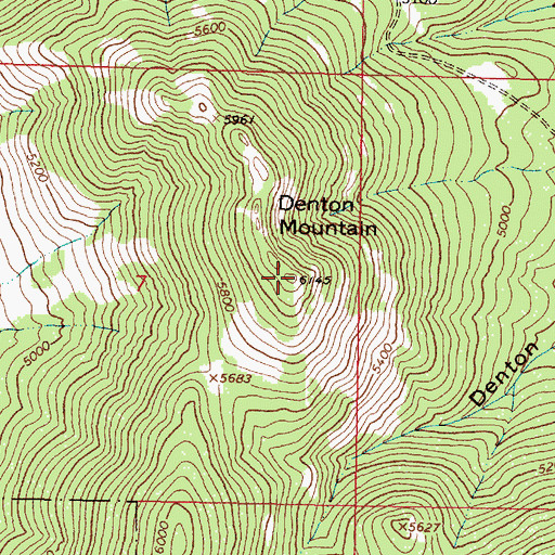 Topographic Map of Denton Mountain, MT
