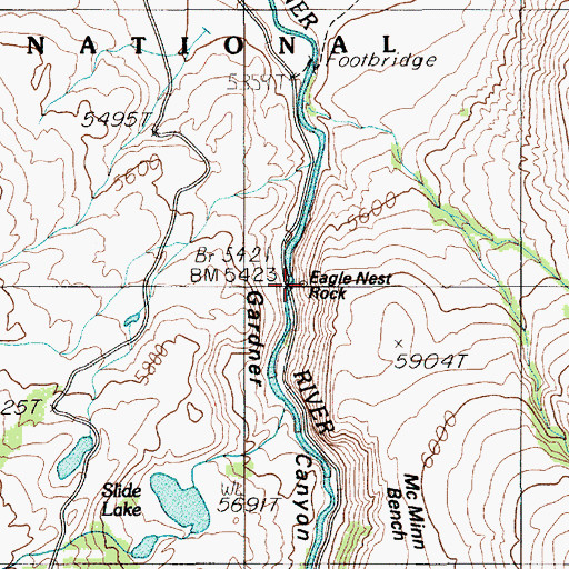 Topographic Map of Eagle Nest Rock, MT