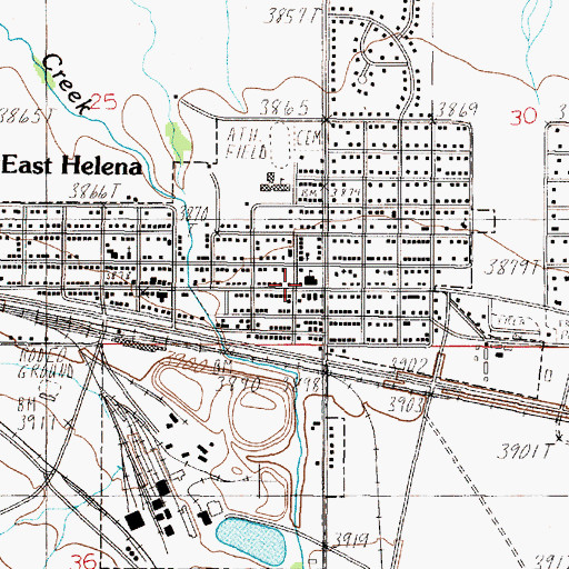 Topographic Map of East Helena, MT