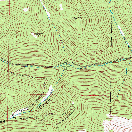 Topographic Map of Fool Hen Creek, MT