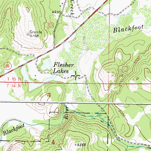 Topographic Map of Hardscrabble Creek, MT