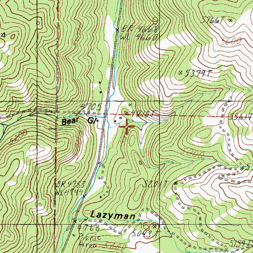 Topographic Map of Lazyman Gulch, MT