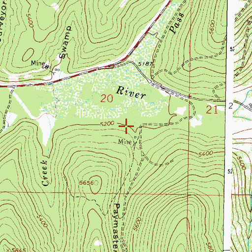 Topographic Map of Paymaster Gulch, MT