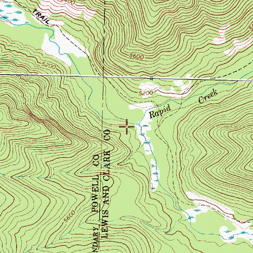 Topographic Map of Rapid Creek, MT