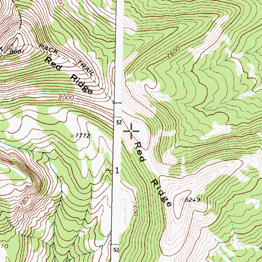 Topographic Map of Red Ridge, MT