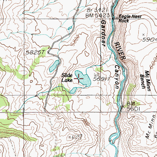 Topographic Map of Slide Lake, MT