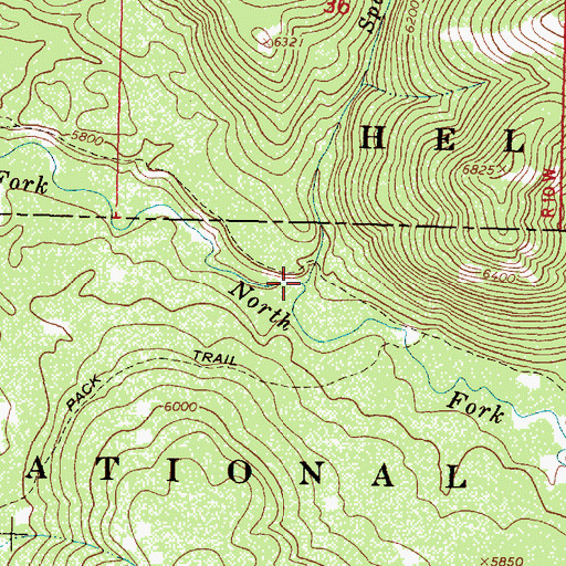 Topographic Map of Spaulding Creek, MT