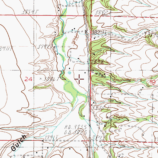 Topographic Map of Spokane Creek School (historical), MT