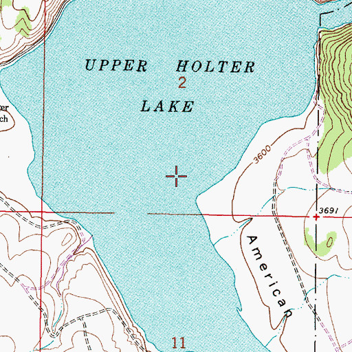Topographic Map of Upper Holter Lake, MT