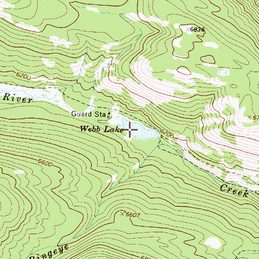 Topographic Map of Webb Lake, MT