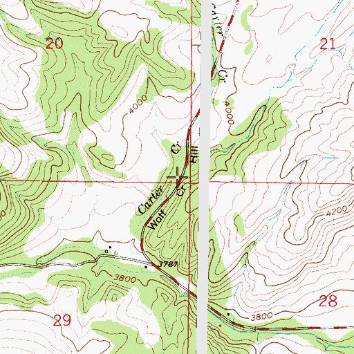 Topographic Map of Wolf Creek Hill, MT