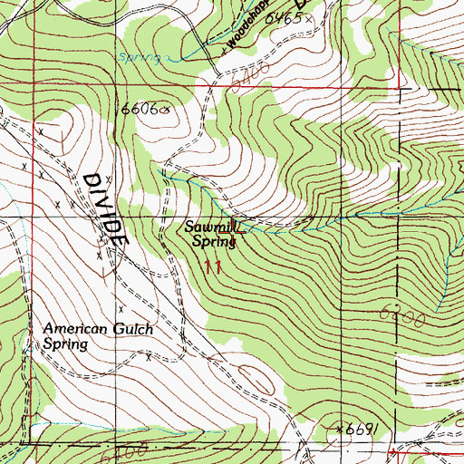 Topographic Map of Sawmill Spring, MT
