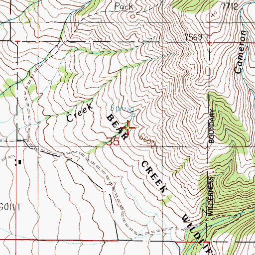 Topographic Map of Bear Creek Wildlife Management Area, MT