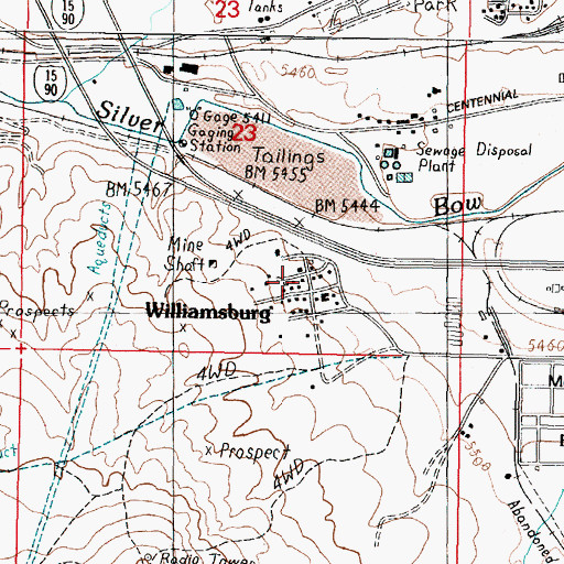 Topographic Map of Williamsburg, MT