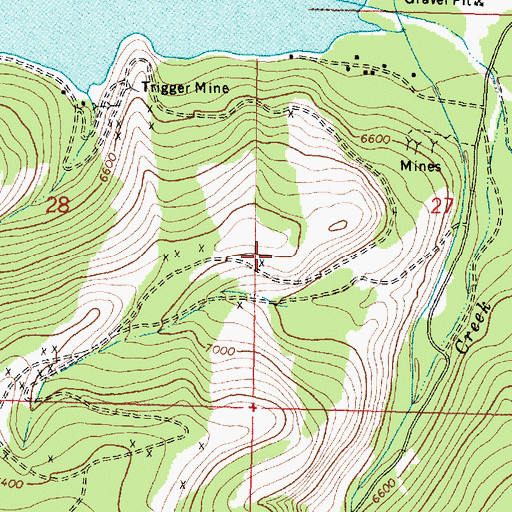 Topographic Map of NW SW Section 27 Mine, MT