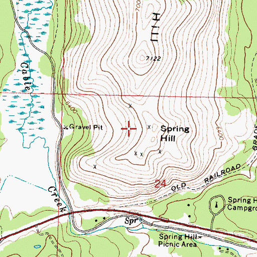 Topographic Map of Spring Hill Mine, MT