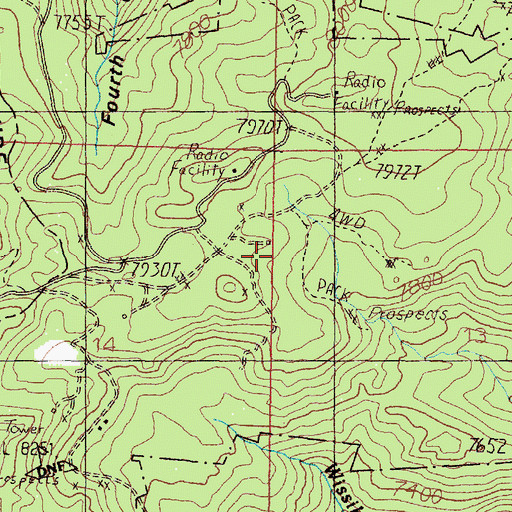 Topographic Map of Rex/Vindicator Mine, MT
