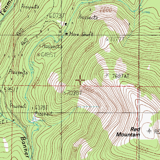 Topographic Map of S P Bassett, MT