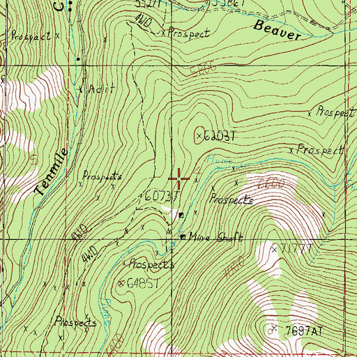 Topographic Map of Belle, MT