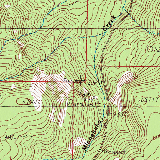 Topographic Map of Pocahontas, MT