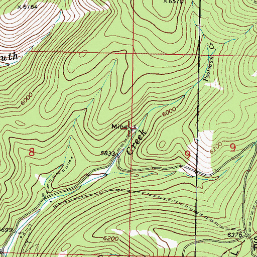 Topographic Map of SE NE Section 8 Mine, MT