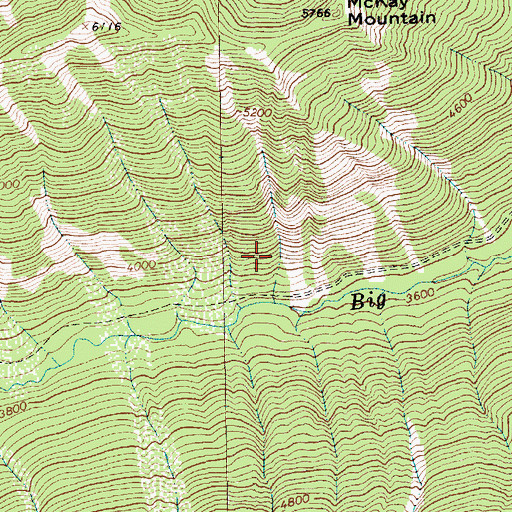 Topographic Map of Big Cherry Creek Mine, MT
